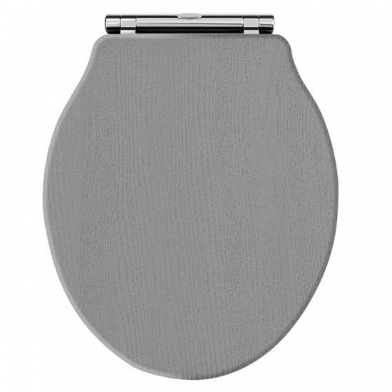 Hudson Reed Chancery Wooden Soft Close Quick Release Toilet Seat & Cover Storm Grey with Chrome Hinge LOS298