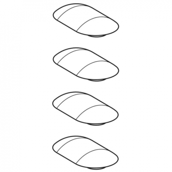 Geberit iCon Raised Height 3/7mm Toilet Seat Only Buffer Set White 244.824.00.1