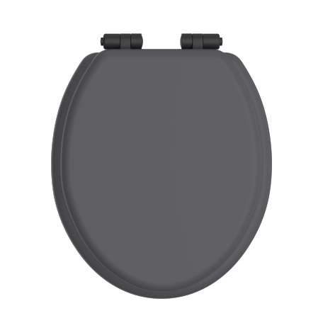Heritage Bathrooms Soft Close Quick Release Toilet Seat & Cover Graphite With Matt Black Hinges TSGRA105SC