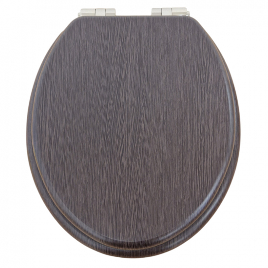 Heritage Bathrooms Soft Close Quick Release Toilet Seat & Cover Walnut With Vintage Gold Hinges TSWAL100SSC