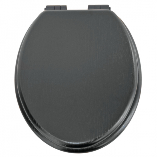 Heritage Bathrooms Soft Close Quick Release Toilet Seat & Cover Black With Matt Black Hinges TSBLA105SC