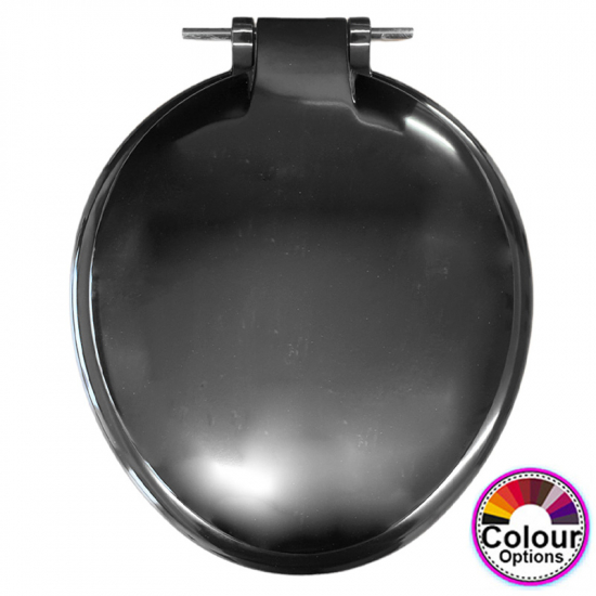 Celmac Saxon Standard Close Toilet Seat & Cover With Plastic Bottom Fix Hinge Black SSA21BL