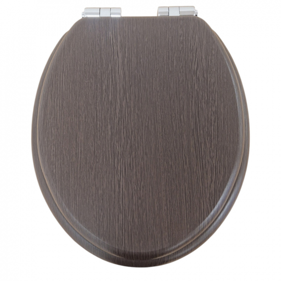 Heritage Bathrooms Soft Close Quick Release Toilet Seat & Cover Walnut With Chrome Hinges TSWAL101SSC