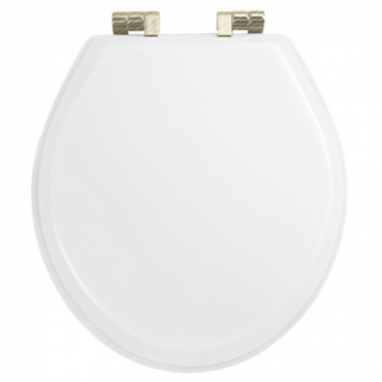 Imperial Bathrooms Astoria Deco Oval Soft Close Toilet Seat & Cover White With Brushed Nickel Hinges XX50008510NSB