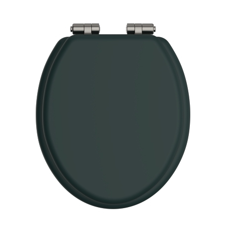 Heritage Bathrooms Soft Close Quick Release Toilet Seat & Cover Classic Green With Brushed Nickel Hinges TSCLG103SC