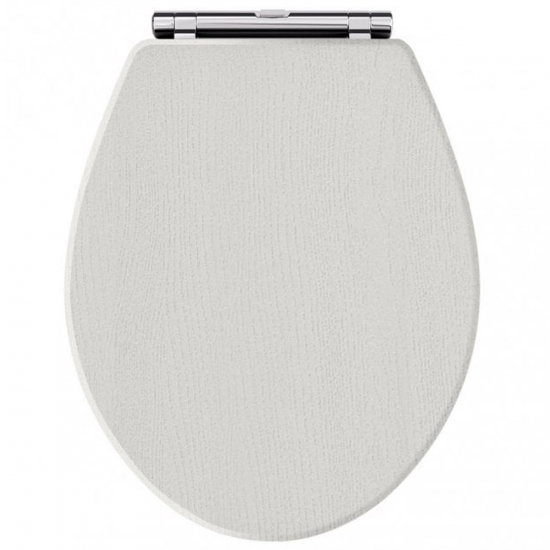 Hudson Reed Richmond Wooden Soft Close Quick Release Toilet Seat & Cover Timeless Sand with Chrome Hinge LOS499