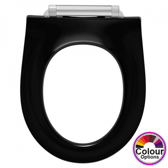 Pressalit Projecta Solid Pro Polygiene Soft Close Toilet Seat Without Cover Black 1003111-DG4925