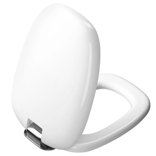 Vitra Plural Soft Close Quick Release Toilet Seat & Cover White With Chrome Hinges 126-003-009