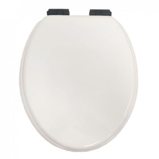 Heritage Bathrooms Soft Close Quick Release Toilet Seat & Cover White Gloss With Matt Black Hinges TSWGL105SC
