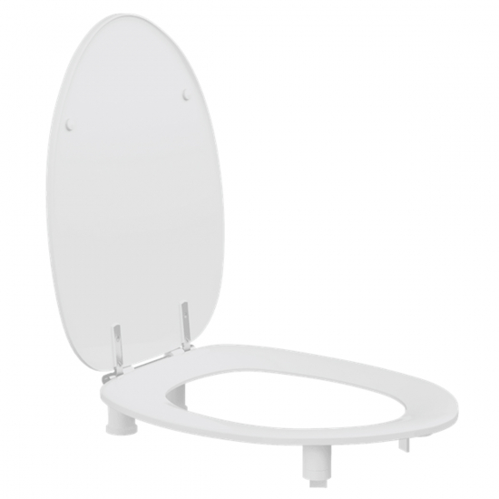 Pressalit Dania Standard Close Bottom Fixing Toilet Seat & Cover 50mm Raised White R33000
