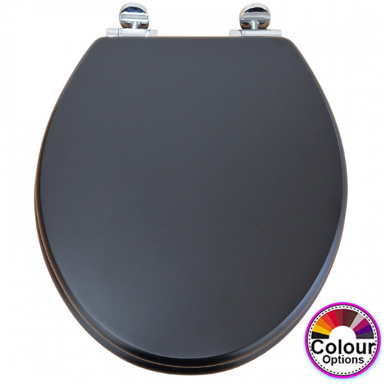 Burlington Wood Soft Close Toilet Seat & Cover Matt Black S48