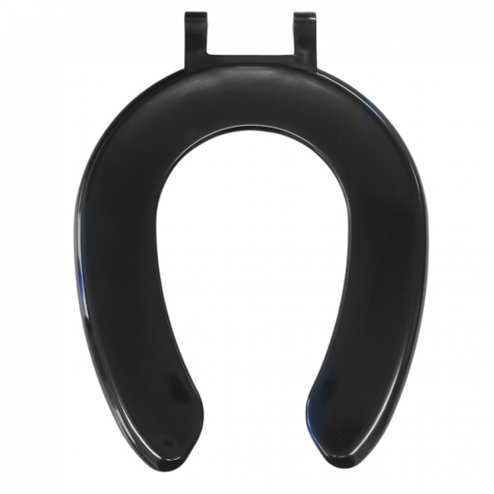 Celmac Crescent Junior J Standard Close Seat Only With Bottom Fixing Stainless Steel Hinges Black SCJ53BL
