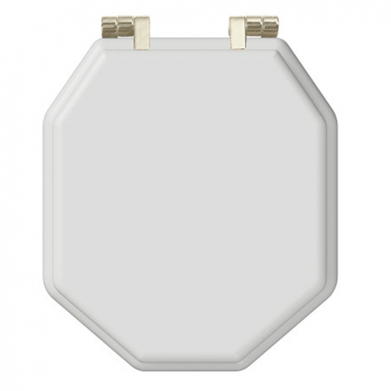 Imperial Bathrooms Astoria Original Soft Close Toilet Seat & Cover White With Brushed Nickel Hinges XA50000510NSB