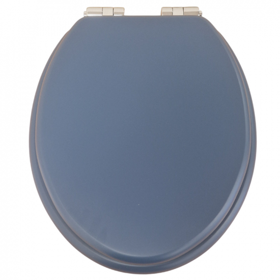 Heritage Bathrooms Soft Close Quick Release Toilet Seat & Cover Maritime Blue With Chrome Hinges TSMBL101SC