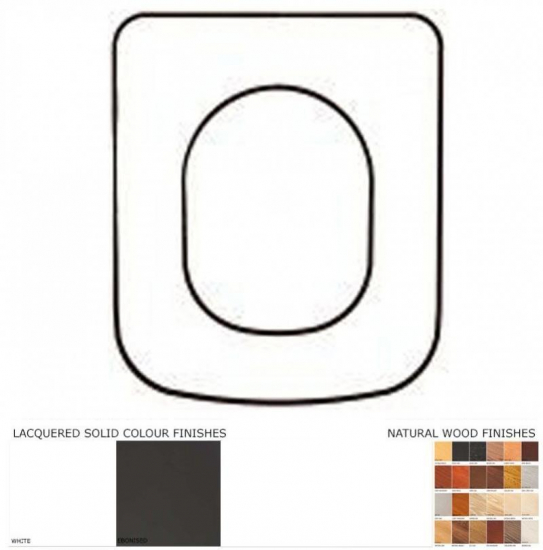 GSI Traccia Solid Wood Replacement Toilet Seat & Cover BB.GSI.TRA.BHF