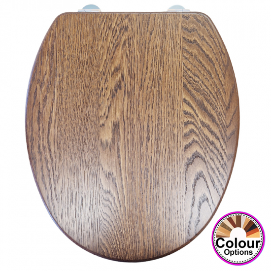 Silverdale Loxley Standard Close Toilet Seat & Cover Solid Wood - Colour Options