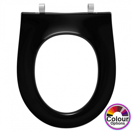 Pressalit Objecta Pro Polygiene Standard Close Bottom Fixing Toilet Seat Without Cover Black 989111-DF7999