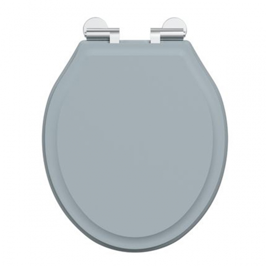 Tavistock Vitoria Soft Close Wooden Toilet Seat & Cover Bule With Chrome Hinges DC4014-SF