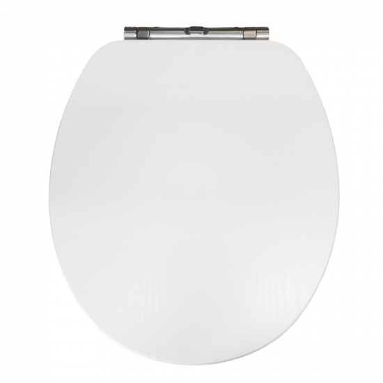 Eastbrook Sherwood Soft Close Toilet Seat & Cover White Ash With Chrome Hinges 34.0125
