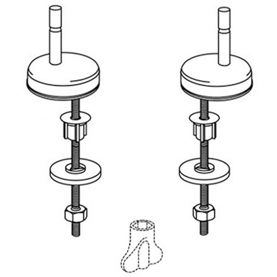 Pressalit Inspira Uni 1074 Bottom Fix Toilet Seat Hinge Set D05999