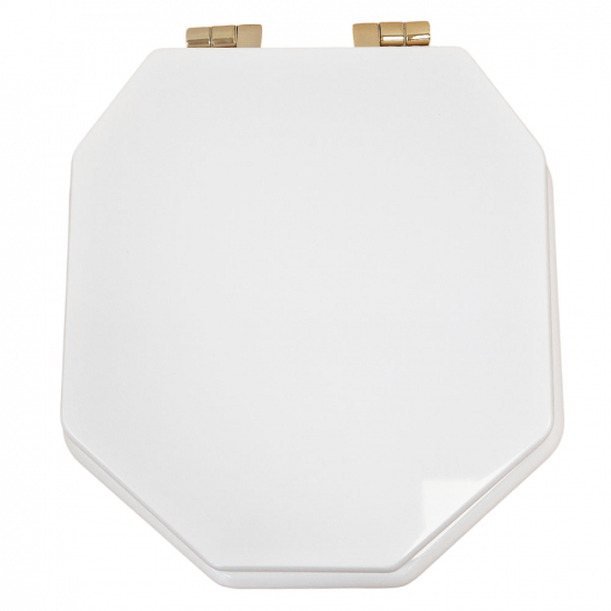 Imperial Bathrooms Astoria Original Soft Close Toilet Seat & Cover White With Antique Gold Hinges XA50000210NSB