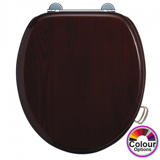Burlington Wood Standard Close Toilet Seat & Cover With Hygiene Handle Mahogany S12_A51CHR