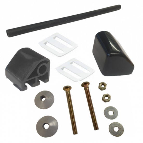 Celmac Bottom Fixing Universal Plastic Hinge Set With Metal Fixings Black FDP11BL