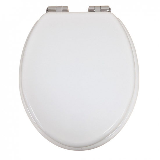 Heritage Bathrooms Soft Close Quick Release Toilet Seat & Cover White Gloss With Chrome Hinges TSWGL101SC