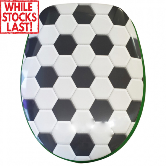 Pressalit 2000 Standard Close Toilet Seat & Cover Football Design 124799-BN3