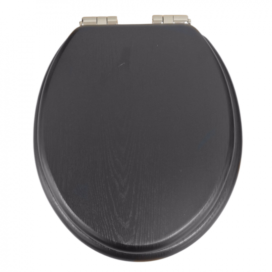 Heritage Bathrooms Soft Close Quick Release Toilet Seat & Cover Black With Vintage Gold Hinges TSBLA100SC