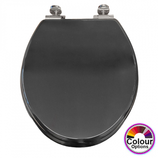 Burlington Wood Soft Close Toilet Seat & Cover Gloss Black S40