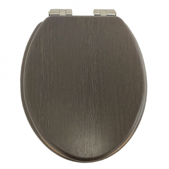 Heritage Bathrooms Soft Close Quick Release Toilet Seat & Cover Walnut With Brushed Nickel Hinges TSWAL103SSC