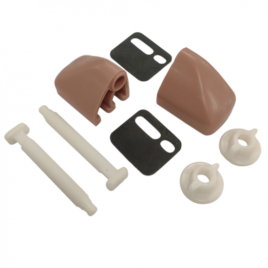 Celmac DPP2 Bottom Fixing Universal Plastic Toilet Seat Hinge Set Pompadour DPP2-POM