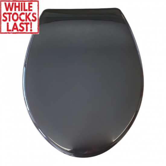 Celmac Sapphire Standard Close Toilet Seat & Cover With Bottom Fix Plastic Hinge Black SSP11BL
