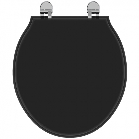 Ideal Standard Waverley Standard Close Solid Wood Toilet Seat & Cover Black U0248GB