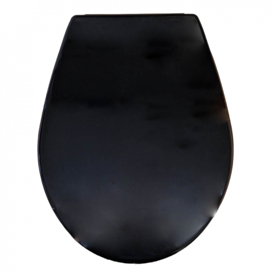 Celmac International Standard Close Toilet Seat & Cover With Plastic Bottom Fix Hinge Black SNL11BL