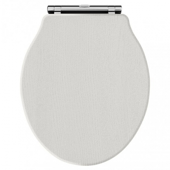 Hudson Reed Chancery Wooden Soft Close Quick Release Toilet Seat & Cover Timeless Sand with Chrome Hinge LOS498