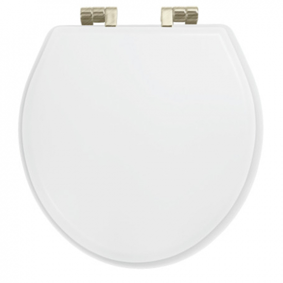 Imperial Bathrooms Astoria Deco Windsor Soft Close Toilet Seat & Cover White With Brushed Nickel Hinges XT50000510NSB