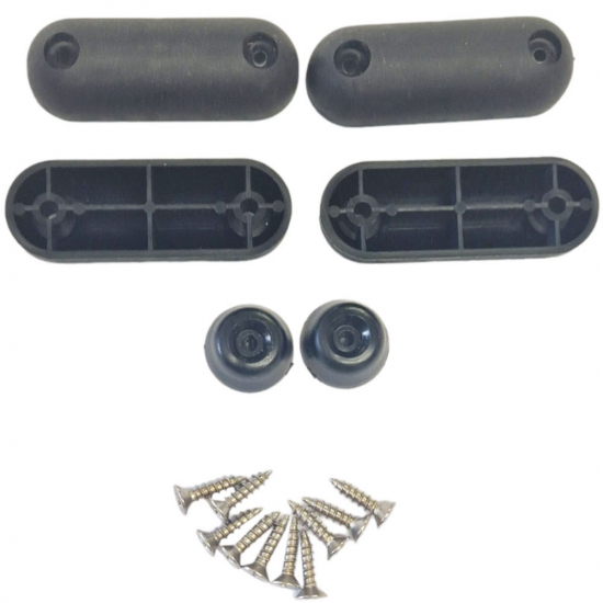 Shires Waverley Toilet Seat & Cover Buffer Set Black UV08367