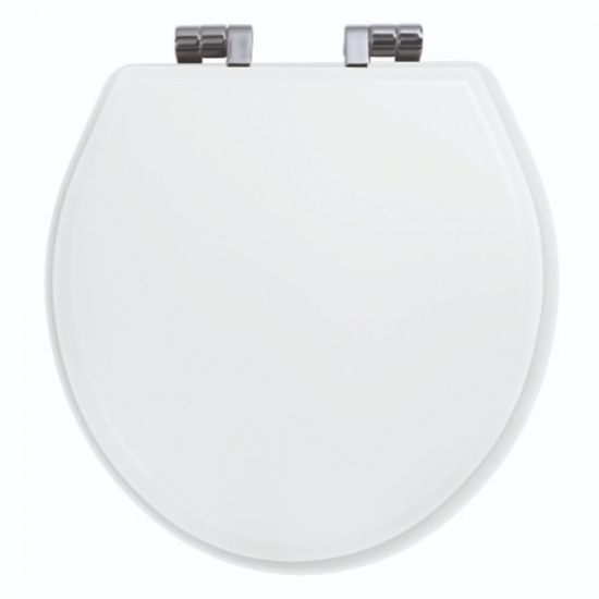 Imperial Bathrooms Astoria Deco Windsor Soft Close Toilet Seat & Cover White With Chrome Hinges XT50000110NSB
