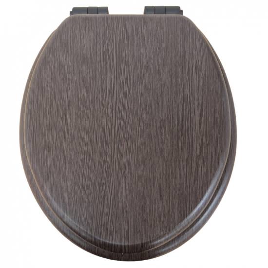 Heritage Bathrooms Soft Close Quick Release Toilet Seat & Cover Walnut With Matt Black Hinges TSWAL105SSC