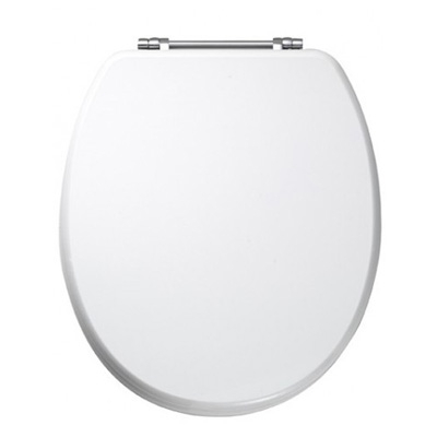 Eastbrook Sherwood Soft Close Toilet Seat & Cover Gloss White With Chrome Hinges 34.0128