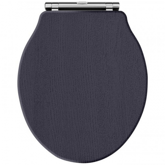 Hudson Reed Chancery Wooden Soft Close Quick Release Toilet Seat & Cover Twilight Blue with Chrome Hinge LOS398