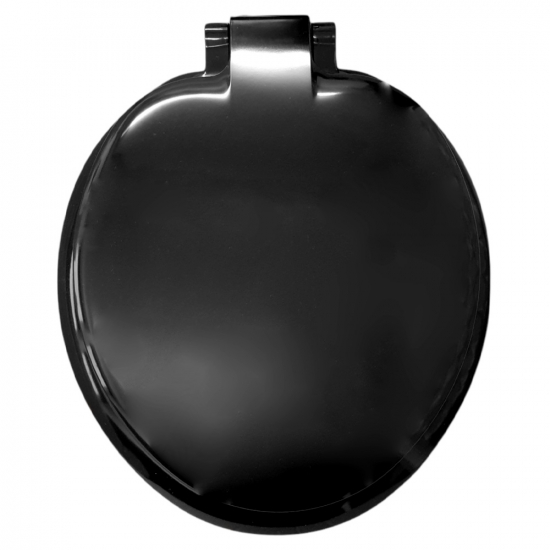 Celmac Sonata Standard Close Toilet Seat & Cover With Top Fix Stainless Steel Hinge Black SSO15BL