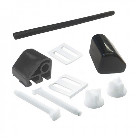 Celmac Bottom Fixing Universal Plastic Hinge Set  (FDP11BL) 20120564 Black