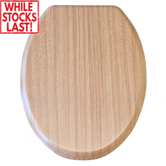 Choice MDF Standard Close Toilet Seat & Cover Wood Effect Oak CH.506396