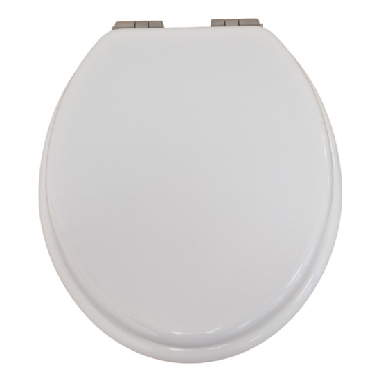 Heritage Bathrooms Soft Close Quick Release Toilet Seat & Cover White Gloss With Brushed Nickel Hinges TSWGL103SC