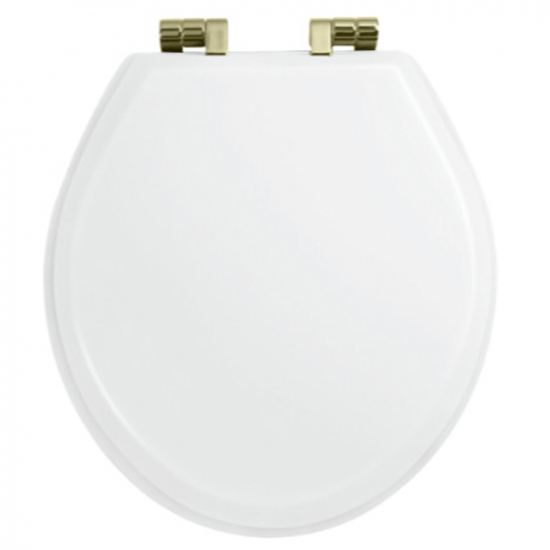 Imperial Bathrooms Astoria Deco Oval Soft Close Toilet Seat & Cover White With Antique Gold Hinges XX50008210NSB