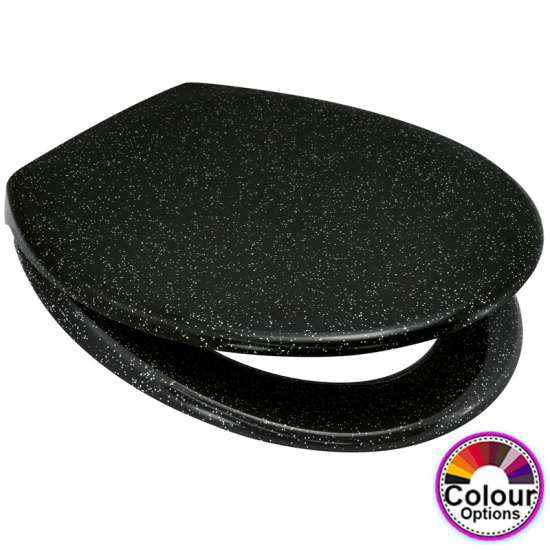 EuroShowers Rainbow Soft Close Toilet Seat & Cover Glitter Black 84450