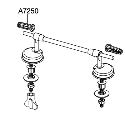 Pressalit 2000 124 Institutional Universal Bottom Fix Toilet Seat Hinge Set BV7999